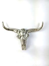 Bison Head Wall Decoration Silver