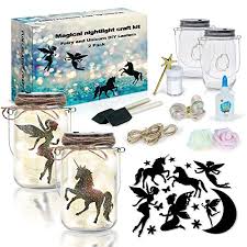2pepers Diy Fairy And Unicorn Nightlight Craft Kit 2 Pack Fairy Lantern Jars Arts And Crafts For Girls Make Your Own Unicorn Lamp Decor Craft Project Fairy And Unicorn Gifts For Kids