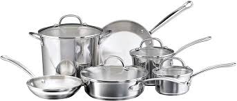 Whether you've just moved in and need a complete set or are just missing a few pieces to finish your collection, you'll find the best selection of. Amazon Com Farberware Millennium Stainless Steel Cookware Pots And Pans Set 10 Piece Kitchen Dining