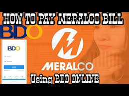 pay meralco bill using bdo