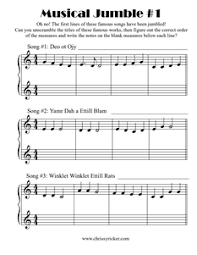 A fun esl vocabulary matching exercise worksheet for kids to study and practise musical instruments. Free Musical Jumble Worksheets Chrissy Ricker