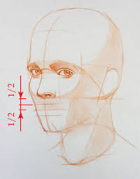 how to draw a portrait in three quarter