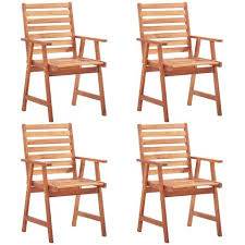Outdoor Dining Chairs 4 Pcs Solid