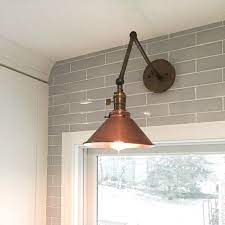 Swing Arm Sconce Copper Shade Wall