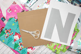 diy monogram sign with upcycled gift