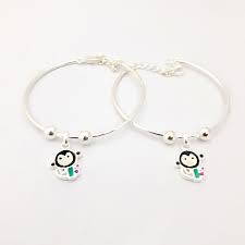 Monkey Charms Silver Anklet | Buy silver Kids Anklets online at rinayra.com