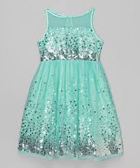 Emerald Sundae Mint Silver Sequin Dress Girls