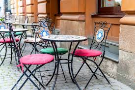 Outdoor Cafe In The Old Town Chairs
