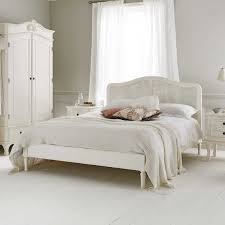 Rattan White Wooden French Style Bed