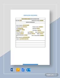 Yearly leave record sheet is permitted to the employee after he/she has served at least for a year in that organization. Employee Record Templates 32 Free Word Pdf Documents Download Free Premium Templates