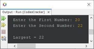 java program to find largest of two numbers