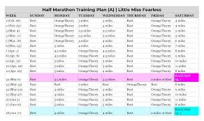 my half marathon training plan little