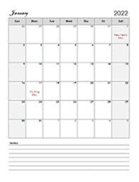 2022 blank monthly planner free
