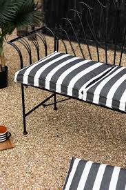 White Stripe Outdoor Seat Cushion