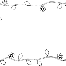 Horizontal border with outline tulip flowers bud and ornate. Download Black And White Flower Border Clipart All About Clipart Black And White Flower Border Png Image With No Background Pngkey Com
