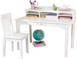 One adjustable shelf and one oversized cubby provide storage configuration options and can. Amazon Com Kidkraft Avalon Wooden Children S Desk With Hutch Chair And Storage White Gift For Ages 5 10 Toys Games