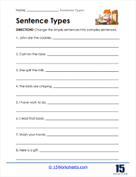 sentence types worksheets 15