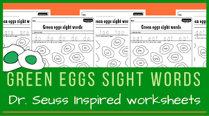 Green Eggs Sight Words Dr Seuss Inspired Sight Words