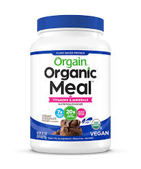 Amazon.com : Vegan Protein Meal Replacement Powder by Orgain - 20g of  Protein, Certified Organic and Plant Based, No Gluten, Soy or Dairy,  Non-GMO, Creamy Chocolate Fudge, 2.01lb (Packaging May Vary) :