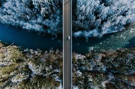 Wallpaper : aerial view, road, car, winter, trees 2000x1320 -  WallpaperManiac - 1339253 - HD Wallpapers - WallHere