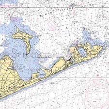 New York Gardiners Island Montauk Nautical Chart Decor