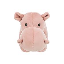 trixie pink plush hippo dog toy