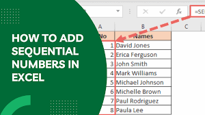 add sequential numbers in excel