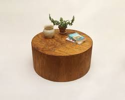 Low Circular Round Drum Coffee Table