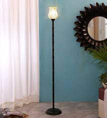 Torchiere Floor Lamps Castle Multicolour Glass Shade Torchiere Floor Lamp With Iron Base By New Era Pepperfry