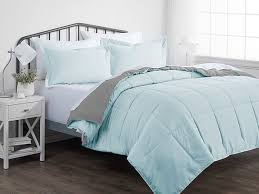 Down Alternative Reversible Comforter Set Aqua Light Gray Stacksocial
