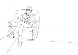 how to draw a guy sitting in a chair