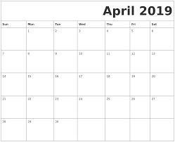 Blank Calendar Template April 2019 Working With Google Docs
