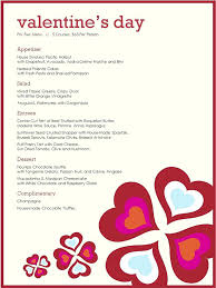 Romantic Dinner Invitation Template Valentine Menu Design Template