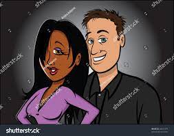 Cartoon Vector Illustration Interracial Couple Stock Vector (Royalty Free)  48421075 | Shutterstock