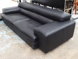 roche bobois sofa black leather with