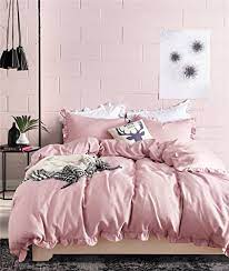 omelas blush pink ruffled duvet cover
