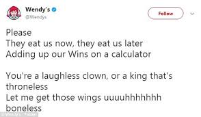 Just helping you if you get in a rap battle. Wendy S And Wingstop Had A Rap Battle On Twitter Express Digest