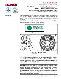 reznor udas venting installation