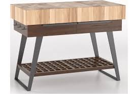 The wood features and metallic accents result in a rustic, industrial look. Canadel East Side 1325056 Customizable Kitchen Island With Butcher Block Top And Metal Legs Dunk Bright Furniture Kitchen Islands
