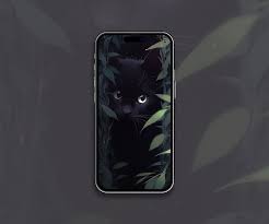 Cute Black Cat In The Grass Aesthetic