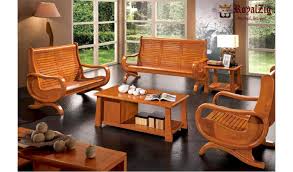 wooden living room sofa set