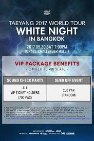 Taeyang 2017 World Tour White Night In Bangkok Eventpop