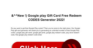 gift card free redeem codes 2022 pdf