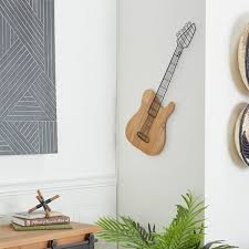 Wood Brown Guitar Wall Decor