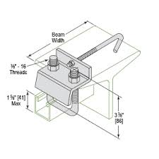 bc62 strut to beam clamp with square
