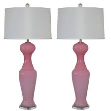Vintage Murano Lamps In Pale Pink