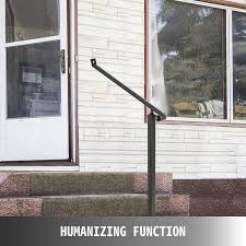 Follow these easy instructions on how to install new stair railing. Buy Happybuy Outdoor 40mm Pipe 2 Stair Black Wrought Iron Step Railing Handrails Online In Kazakhstan B084zmymp3