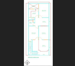 Row House Ground Floor Plan Drawing In