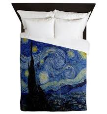 the starry night queen duvet by