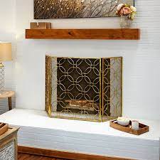 3 Panel Foldable Geometric Fireplace